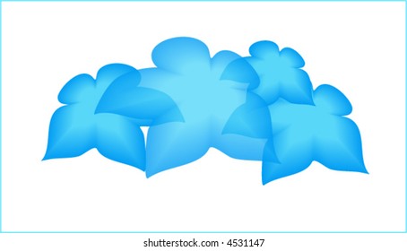 group of blue flowers - vector