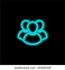 Group blue glowing neon ui ux icon. Glowing sign logo vector