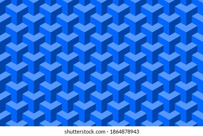group of blue three-dimensional corner shapes. vector. suitable for geometric or modern design elements