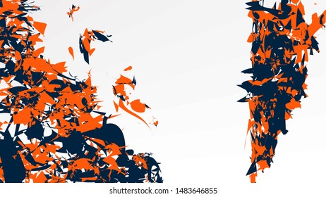 a group of blue-orange shards on a white-gray background. abstract wallpaper. vector
