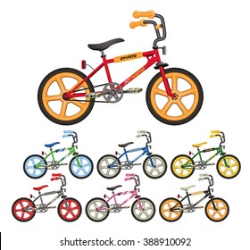 Grupo de Ilustraciones vectoriales de bicicleta BMX.