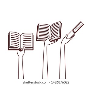 Group of books and banner pennant design