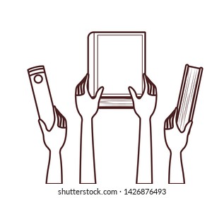 Group of books and banner pennant design