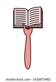Group of books and hand design