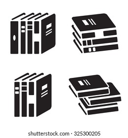 Group of books icon in four variations