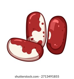 Grupo de borlotti - arándano - frijoles con pieles moteadas rojas y blancas, de cerca sobre un fondo blanco que destaca la proteína a base de plantas, vegana amigable y la calidad de ingredientes naturales