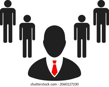 Group Boss vector icon. A flat illustration design of Group Boss icon on a white background.