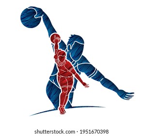 Group of Bowling Sport Players Men and Women Pose Cartoon Graphic Vector