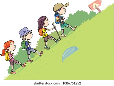 Child Climbing Hill Images Stock Photos Vectors Shutterstock