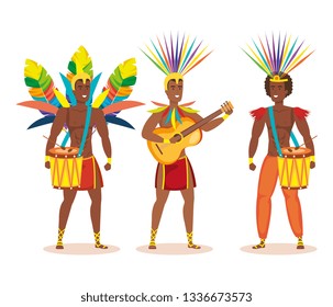 group of brazilian dancers playing instruments