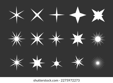 A group of bright, shiny, and luminous stars in many shapes