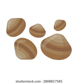 Group of brown stone pebbles