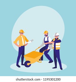 group of builders avatar character