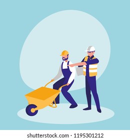 group of builders avatar character