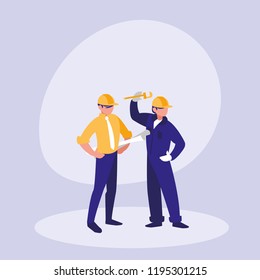 group of builders avatar character