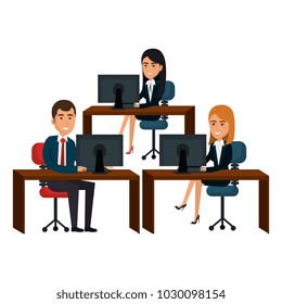 group of businespeople in the work place teamwork