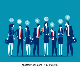 Group of business colleagues. Concept business teamwork vector illustration, Together, flat cartoon character style.