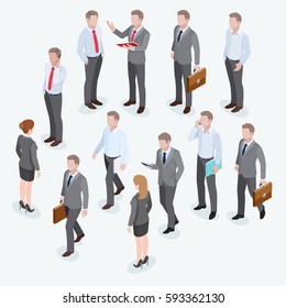 Group of business human isometric design. Vector illustrations.