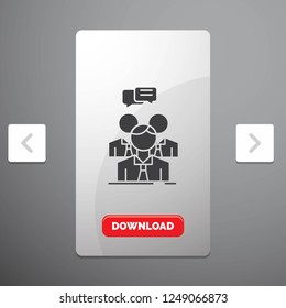group, business, meeting, people, team Glyph Icon in Carousal Pagination Slider Design & Red Download Button