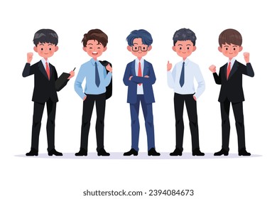 Group of business men , Business team and teamwork concept. Flat design people characters.