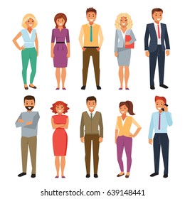 Group of business men and women isolated on white background. Office work. Teamwork