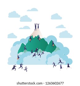 group of business with mountain avatar character