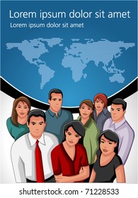 Group of business and office people. Business template.