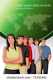 Group of business and office people. Business template.