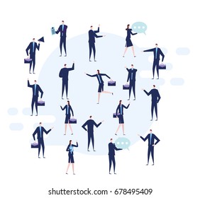 A group of business and office people. Vector illustration.