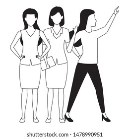 Group of business partners with business and symbols, executive entrepreneur teamwork ,vector illustration graphic design.