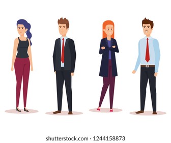 group of business people avatars characters