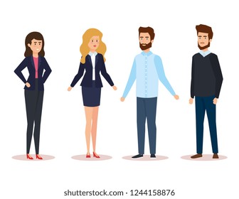 group of business people avatars characters