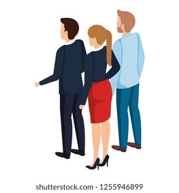 group of business people back avatars characters