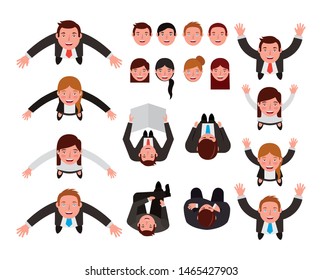 group of business people bundle characters vector illustration design