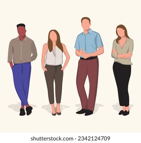 group of business people with different pose vector 