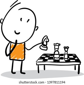 group of business people discussing work strategy at office desk. hand drawn doodle line art cartoon design character - isolated vector illustration outline .

