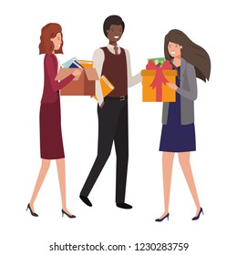 group business people with element avatar character