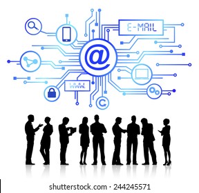 Group of Business People with E-Mail Concept