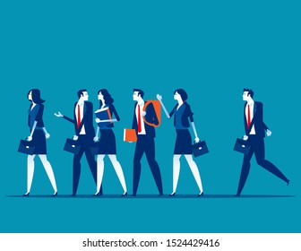 Group business people go to work. Concept business meeting vector illustration, Professional, Colleagues.