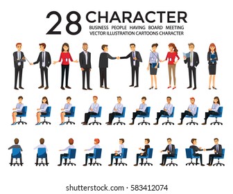 Group of Business People  Having Board Meeting,Vector illustration cartoon character