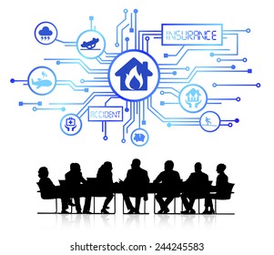 Group of Business People with Insurance Concept