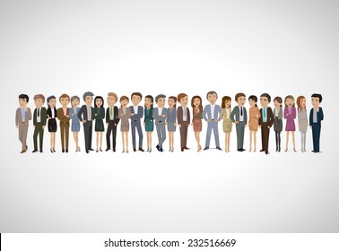 Group Of Business People - Isolated On Gray Background - Vector Illustration, Graphic Design Editable For Your Design