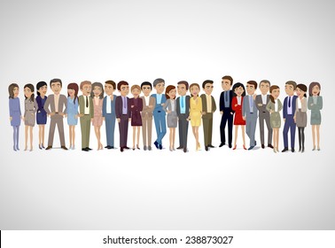 Group Of Business People - Isolated On Gray Background - Vector Illustration, Graphic Design Editable For Your Design. Business Concept 