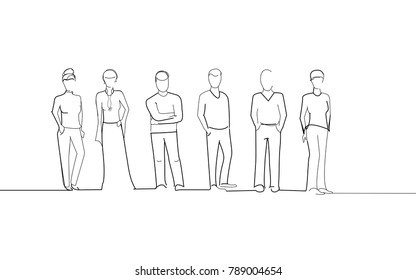 Group of business people isolated on white background. For web site, poster, placard, print material and mobile app. Creative art, modern drawing concept, vector illustration