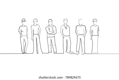 Group of business people isolated on white background. For web site, poster, placard, print material and mobile app. Creative art, modern drawing concept, vector illustration