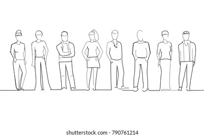 Group of business people isolated on white background. For web site, poster, placard, print material and mobile app. Creative art, modern drawing concept, vector illustration