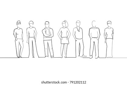 Group of business people isolated on white background. For web site, poster, placard, print material and mobile app. Creative art, modern drawing concept, vector illustration