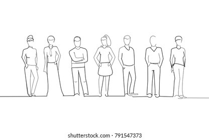 Group of business people isolated on white background. For web site, poster, placard, print material and mobile app. Creative art, modern drawing concept, vector illustration