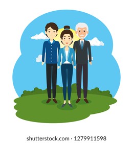 group of business people in the landscape