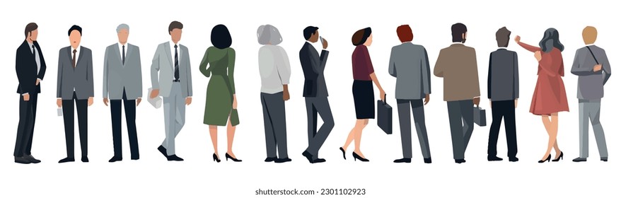 A Group of Business People Male and Female in Many Age on Flat Style Minimal Illustration Set of Vector